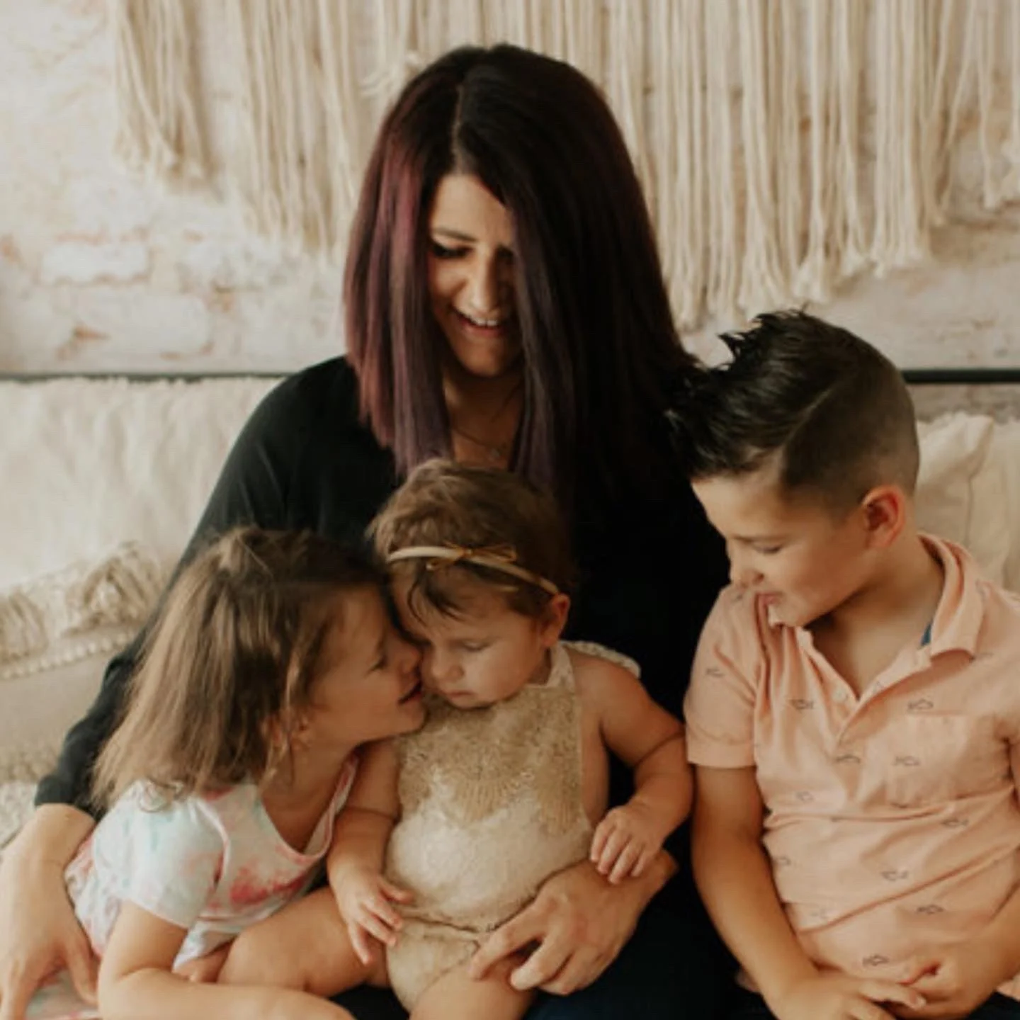 Crystal with her kids